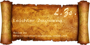 Leichter Zsuzsanna névjegykártya